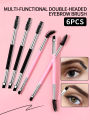 【HOT】 6PCS Eyebrow Brush Eyelash Comb Makeup Brushes Dual Ended Angled Brush Spoolie Brush 2 In 1 Lash Eyebrow Brush Set Makeup Tool. 