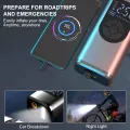 Tolsen Tire Inflator Portable Air Compressor, Electric Cordless Air Pump with LED Lighting Digital Display, Fast Inflation 150PSI, Press Gauge, Auto Off for Car Bike Motorcycle Ball. 