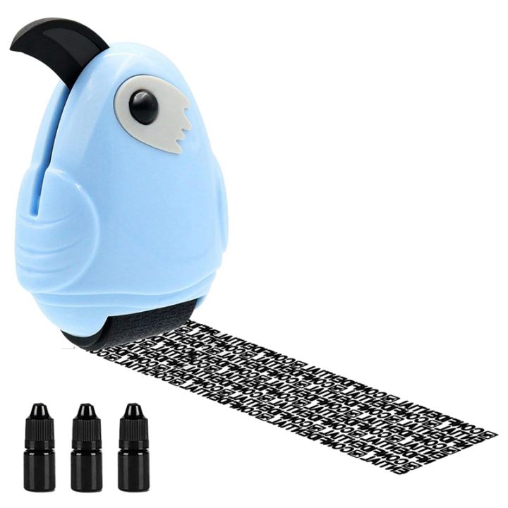 Stamp Roller Protection Roller with Box Opener, Including 3 Pack Refills Ink
