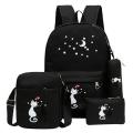 4pcs backpack Children School Bags For Girls  Canvas SchoolBag Fashion Kids Backpack Cute backpack child. 