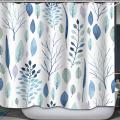 Shower Curtain Waterproof W 71 x H 71 Polyester Fiber Washable Bathroom. 