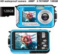 Waterproof Digital Camera,Underwater Camera Dual Screens Selfie Waterproof Digital Camera,Compact Underwater Camera. 