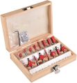 12 Pcs Box-Router Bit Set, 1/4 Inch Shank Milling Cutter Tool Kit with Wooden Case for  woodworking, edging, trimming, grooving, veining wood projects. 