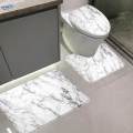 3 Pieces Bathroom Rug Set Polyester Fiber Washable Toilet Floor Carpet. 