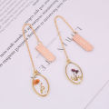 Sweet Journal 1PCS Elliptical Embossed Series Flower Metal Bookmark for Book Holder Bookmark Share Book Markers Tab Decoration. 