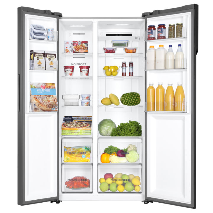 Haier 22 Cu Ft-Side by Side Digital Inverter- HRF-622IBS - Twin Inverter Technology - Digital Control Panel - Turbo Fan - Longer Freshness - DEO freshness - Inverter Compressor - Metal Doors - Black Colour - Refrigerator - 10 Years Warranty