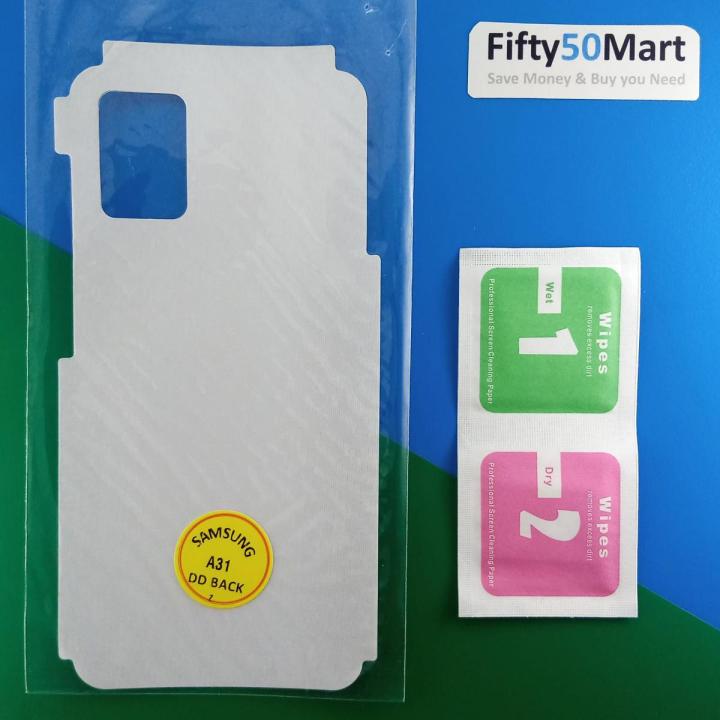 Samsung A31 Carbon fiber Matte Back Skin/Wrap Sheet Mosaic Design Soft back film Skin Protector| Fifty50Mart.