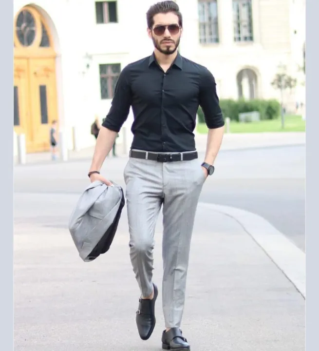 Plain Formal Shirt Pant Combo For Men-2 Piece