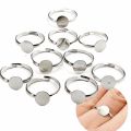Flat Rings Base, Adjustable Ring Settings, DIY Jewelry Making Findings, 10mm Width 10 Pcs. 