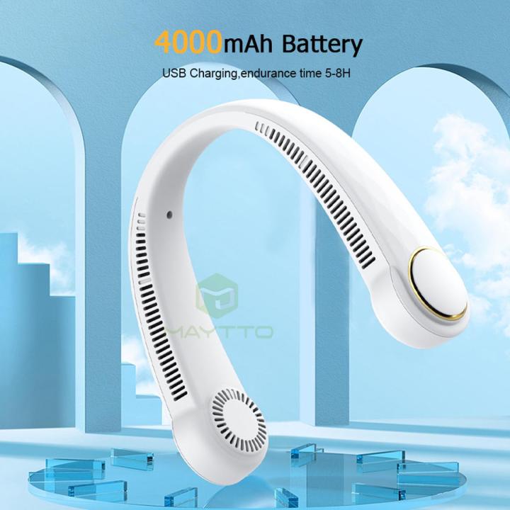 New Portable Neck Fan,Foldable Hands Free Bladeless Neck Fan, Wearable Cooling Neck Fan Perfect for Travel, Sports