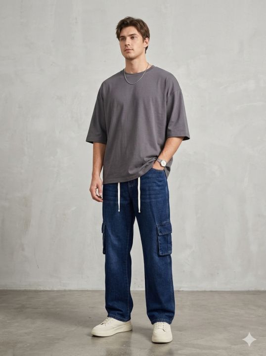 Men%E2%80%99s%20Dark%20Blue%20Baggy%20Loose%20Fit%20Jeans%20-%20Image%203