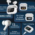 A9 Airpods Pro 2nd Generation - Touch Airpods Pro - ANC/ENC Noise Cancelling Reduction Earbuds - Super High Quality Ambie Headset - Digital Touch Screen Airbuds - LCD Display Headphone - Smart Touch Control Bass Sound - TWS Bluetooth Wireless Earbud. 