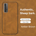 AnDyN Sheepskin Lambskin Case For Huawei Y7A Luxury Leather Phone Case Soft TPU Silicone Back Cover Lens Protect Shockproof Casing. 