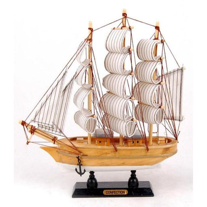Big saiz Wooden Ship Model Sailing Model Ornaments Wood Crafts Handmade Carved Model Boat Home Nautical Decoration Crafts Gift