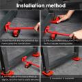 Mobile Heavy Object Handling Tools, Portable Furniture Lift, Household Hand Tool with 4 Motion Rollers + 1 Cork Bar, for Sofas, Refrigerators, Adjustable Height. 