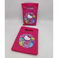 HELLO KITTY THEME FABRIC BAGS PACK OF 10 GOODY BAGS. 
