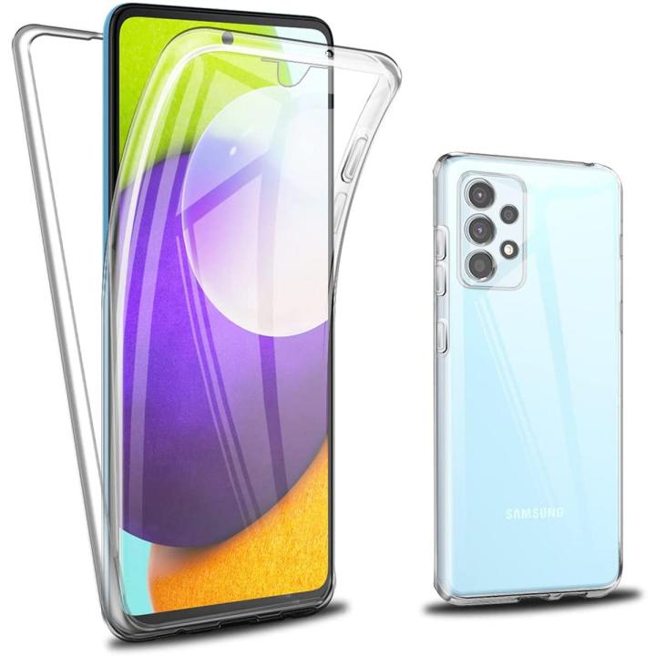 For Samsung Galaxy Galaxy A52 Cover Shockproof 360 Degree Full Body Protection Phone Case Crystal Clear Hard PC Back Cover & Soft TPU Silicone Front Case