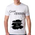 Game Of Thrones Winter Is Here Front And Back Ice And Fire (Stargaryen) T Shirt (White). 