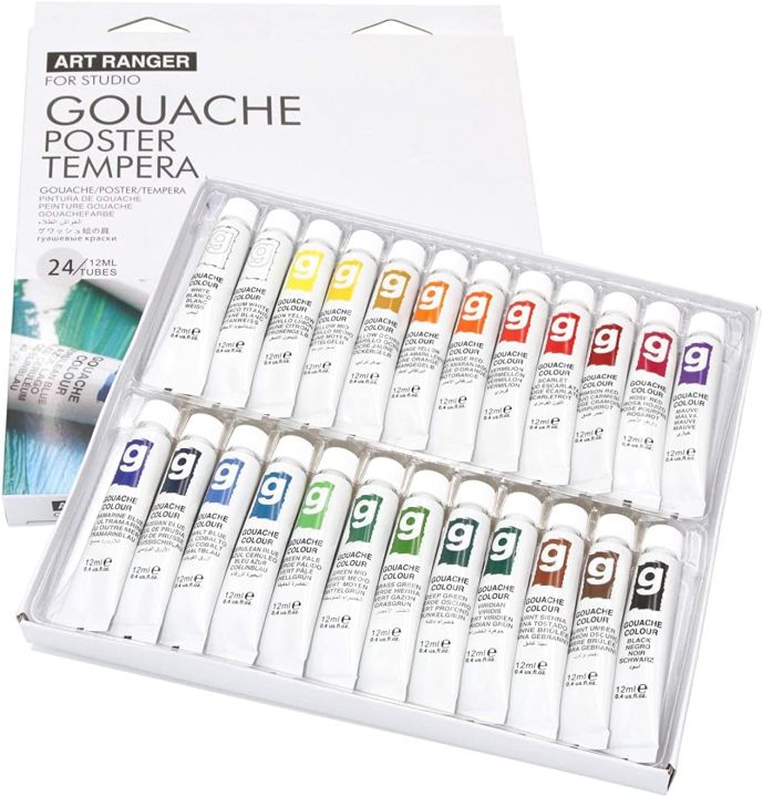 Art Ranger GOUACHE Poster Tempera 24 Color Set [ 12 ml ]