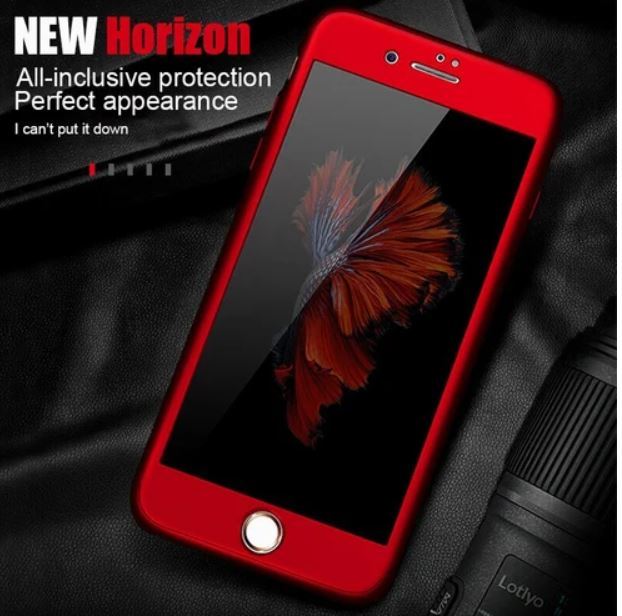 Phone%20Case%20For%20IPHONE%207%20Front%20and%20Back%20Case%20360%20Mobile%20Cover%20With%20Glass%20Protector%20-%20Red%20-%20Image%203