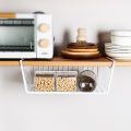 Under Shelf Basket Embedded Thicken Wrought Iron Table Cabinet Hanging Shelf for Bedroom. 