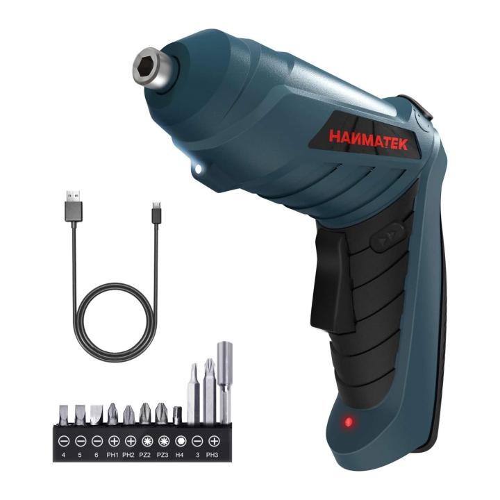 HANMATEK Rechargable Cordless Screwdriver Kits with straight and style Powerful Electric Screwdriver Small Screw