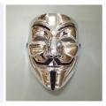 Silver - Halloween Vendetta Masquerade Horror Mask Hacker Male/Female V Character Vendetta Mask. 