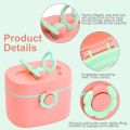 Little Crown Bee Design Infant Travel Essentials Portable Plastic Milk Powder Can Portable Formula Container. 