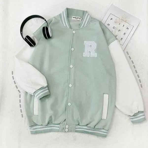 Varsity Iconic R Printed Varsity Baseball Jacket - Image 6