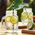 Mason Jar 500ml Glass Mug With Handle & Straw -  1 Pc. 