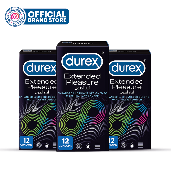 Durex Condoms Extended Pleasure 12 Pieces - Pack of 3