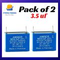 2Pcs Amber Capacitor 3.5 uF For Ceiling Fans and Motors High Quality. 