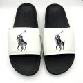 White Men Slippers Polo Slides. 