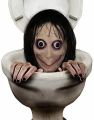 Halloween Scary Momo Ghost Face Mask with Long Hair wig.. 