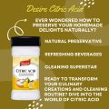 Desire Pure Citric Acid Powder for Cleaning - Food Grade, Nimbu Sat - Multiple Uses for Home and Kitchen - Natural Preservative and Flavoring Agent 100 Gram. 