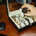 10 Grids Watch Box PU Leather Watch Case Holder Organizer Storage Box for Quartz Watches Display Best Gift. 