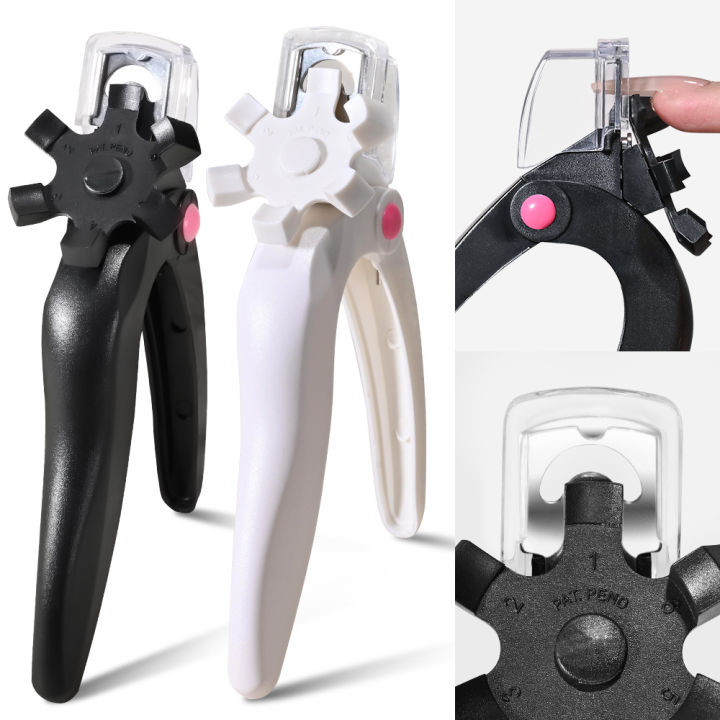 Nail Clipper for Acrylic Nails U Word False Tips Edge Cutter Trimmer Triple Cut with Measure Dial Manicure Scissors Tools