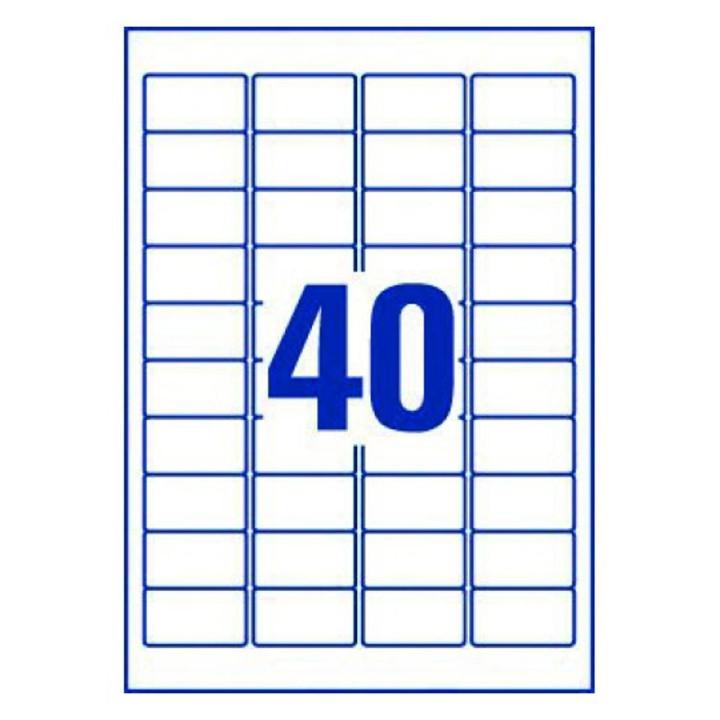 100 Sheets A4 Size - 40 Label Sticker Per Sheet