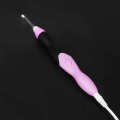 9 in 1 USB LED Light Up Weave Crochet Hooks Knitting Needles Set w/Pink Case. 