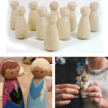 5/1Pcs Family Five-color Wooden Peg Doll Handmade Painting Doll Crafts Unfinished Children's Graffiti Solid Wood DIY Decoration. 