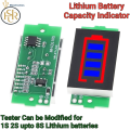 1-8S 1S/2S/3S/4S Single 3.7V Lithium Battery Capacity Indicator Module 4.2V Display Electric Vehicle Battery Power Tester Li-ion. 