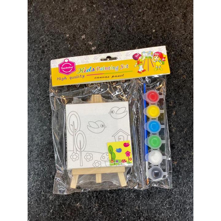 Kids Painting Set, Canvas with Water Color Paint and Canvas Stand.