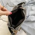 Fashion Small Crossbody Shoulder Bags for Women Shine Rhinestone Leather Messenger Bag Female Phone Purse Handbag. 