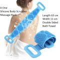 Body Wash Silicone 150g 62 x 11cm Body Scrubber Belt Double Side Shower Belt Silicone Bath Body Brush A One Back Cleaning Exfoliating Body Scrubber Bath Shower Towel Silicone Body Wash Scrubber Belt for Men and Women. 