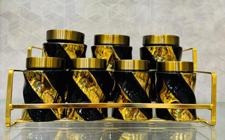 7 Pcs Jar set with stand  Made in chaina