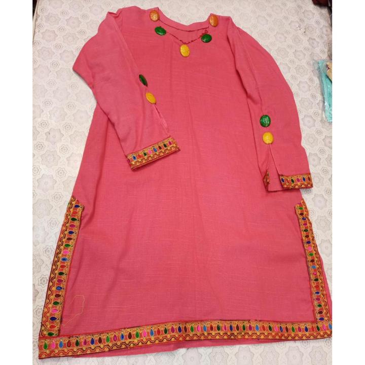 beautiful stylish khaddar shirt for girls