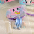 3 Color Unicorn Pen Bag Girl Kawaii Plush Unicorn Makeup Bag Plush Makeup Bag for Makeup Storage Travel Organization School Essentials Students' Pen Storage Gift For Girls. 