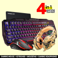 FunBug Ultimate 4in1 Gaming Setup! Mechanical Feeling RGB Gaming Keyboard and Mouse Combo with MousePad & Onikuma Gaming Headphones - Backlight Gaming Key Board, Mouse, Mouse Pad, Head Phone in Low Price - For Pubg Mobile Laptop PC Computer Game. 