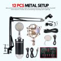 100% Metal Vintage BM800 Condenser Microphone Kit with SoundCard – Professional Studio Recording Mic for Podcasting, Gaming, Singing, ASMR, Live Streaming & Voiceover – Includes Suspension Arm, Shock Mount, Pop Filter & XLR Cable by Blendzii Outleex. 