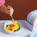 Plates - Colorful Square Plastic Dinner Plates 10 Pieces - Plates for traveling or Picnic Plates - Light weight Plastic Plates - Breakfast Plates Set - Multi-function Dish - Wolpin Plates - Clicked Now. 